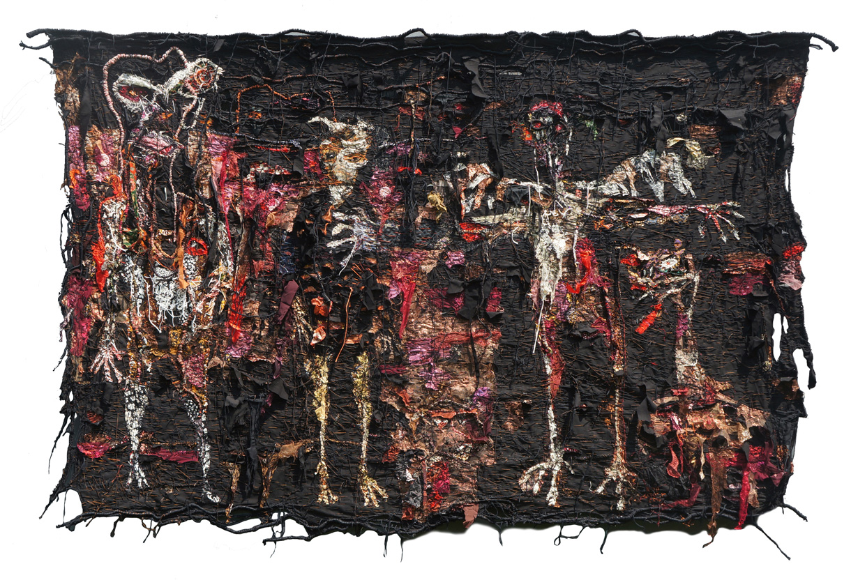 Gatot Pujiarto, Tapestry, Crazy Night, 2016, Acrylic, textile, and thread on canvas, 220 x 310 cm (86 5_8 x 122 in.)